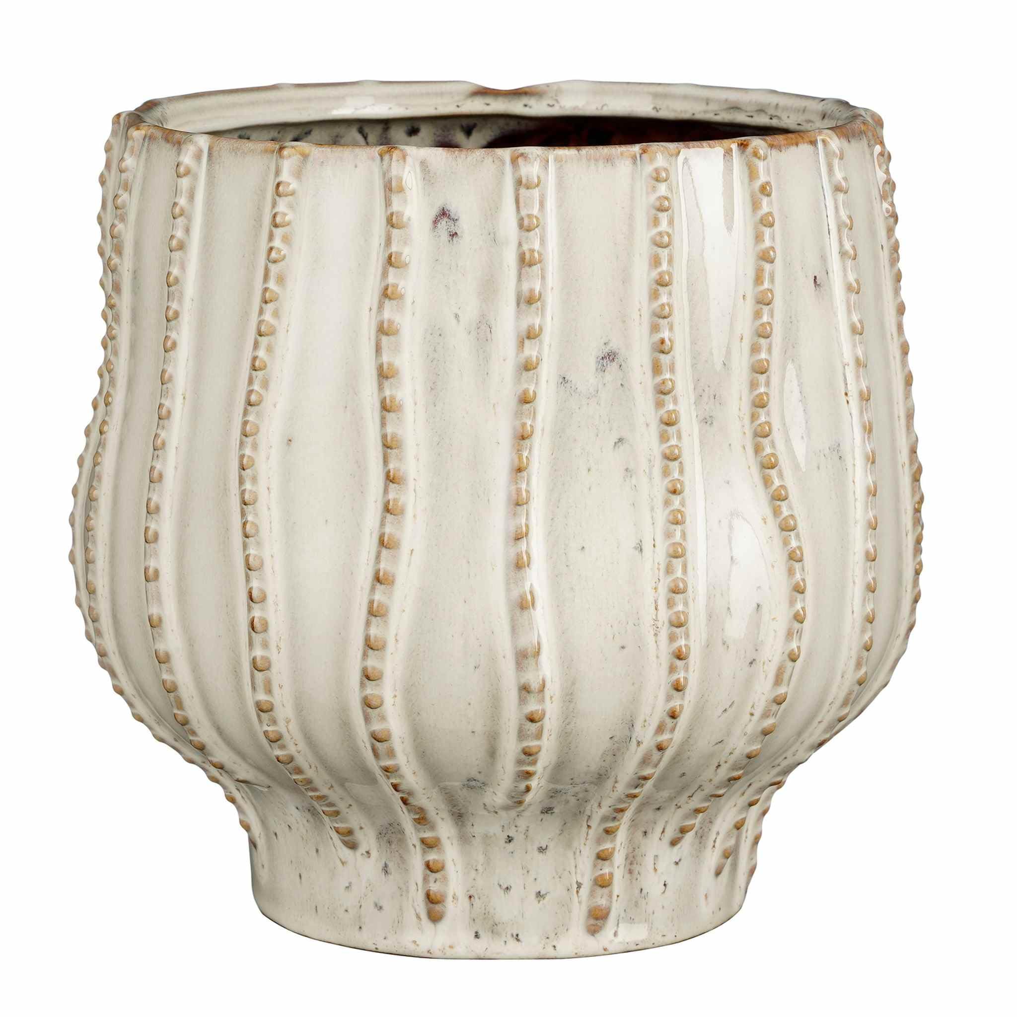 Mica Decorations Flower pot Cathy - 22x22x22 cm - Ceramics - Off